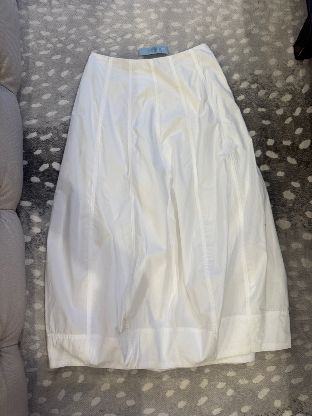 LOFT White A-Line Midi Skirt